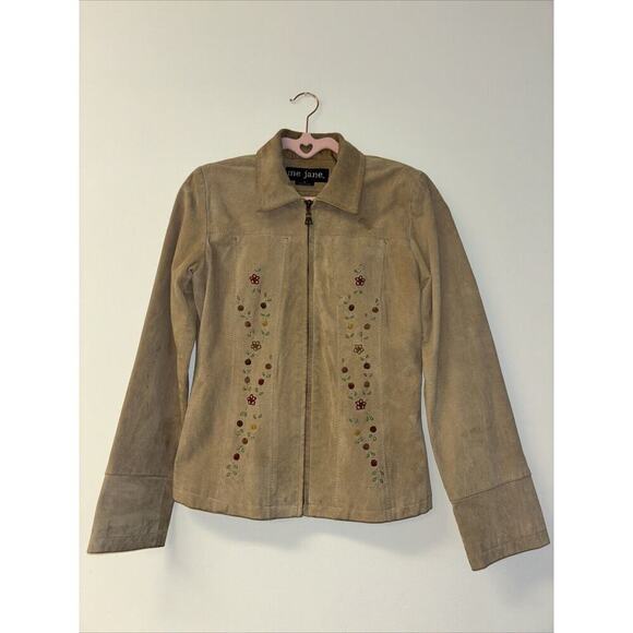 Me Jane Jackets & Blazers - Me Jane Jacket Coat Women’s Sz Sm Brown Genuine Suede Leather VTG Retro Cottage